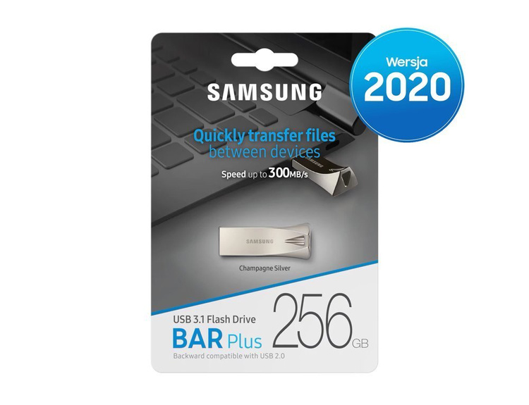 Pendrive Samsung USB 3.1 BAR Plus Silver 256GB (MUF-256BE3/APC)