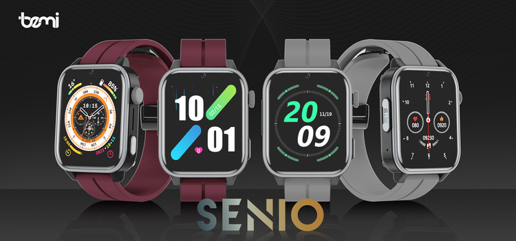 Bemi SmartWatch Senio Szary + Pasek Silikonowy Szary /OUTLET