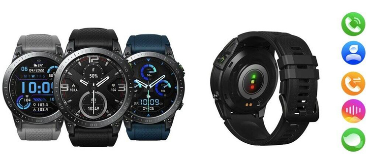 Zeblaze Smartwatch Ares 3 Pro Abyss Black AMOLED Wytrzymałość klasy militarnej Monitoring zdrowia 