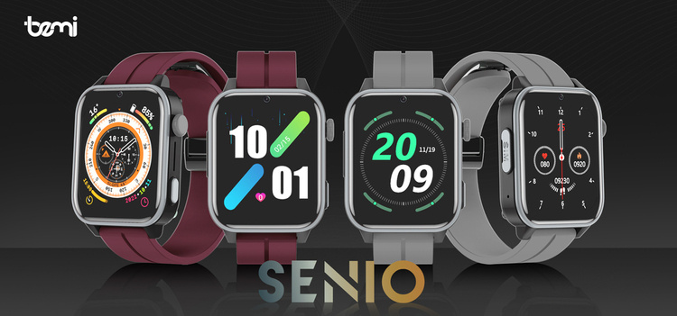 Bemi SmartWatch Senio Szary + Pasek Silikonowy Szary