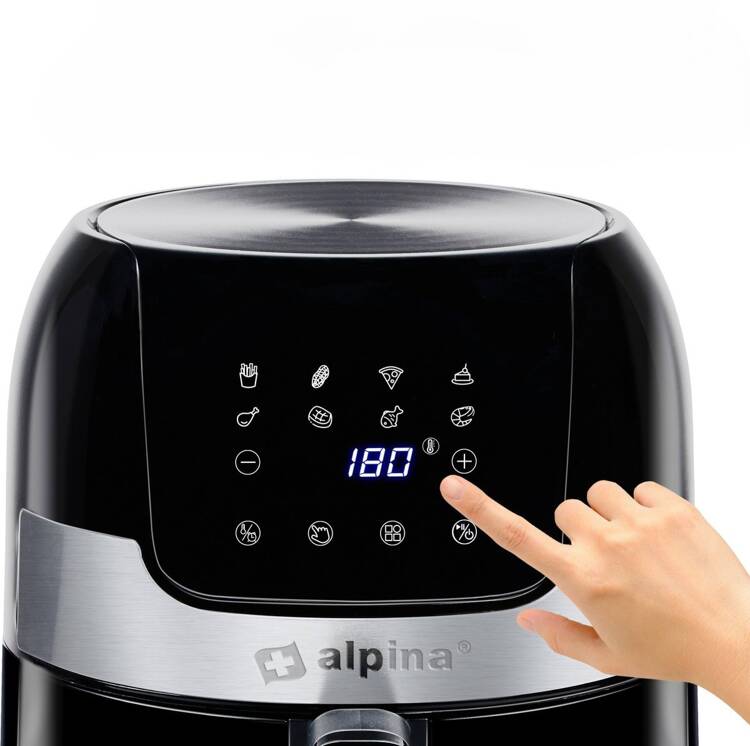 Frytkownica Beztłuszczowa Air Fryer 3.5l 1400W Timer Alpina Czarny