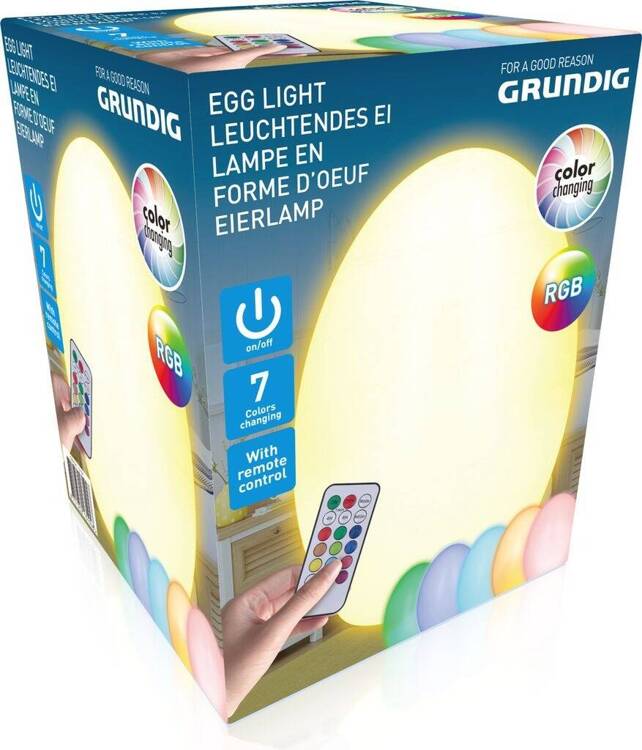 Grundig Lampa LED stołowa lampa dekoracyjna w kształcie jajka RGB