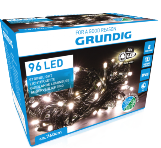 Lampki choinkowe wewnętrzne/zewnętrzne 96 LED Grundig 7.6m