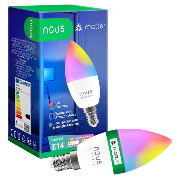 NOUS P4 Wielokolorowa Żarówka Szpic Smart WIFI Bulb RGB E14 1 szt