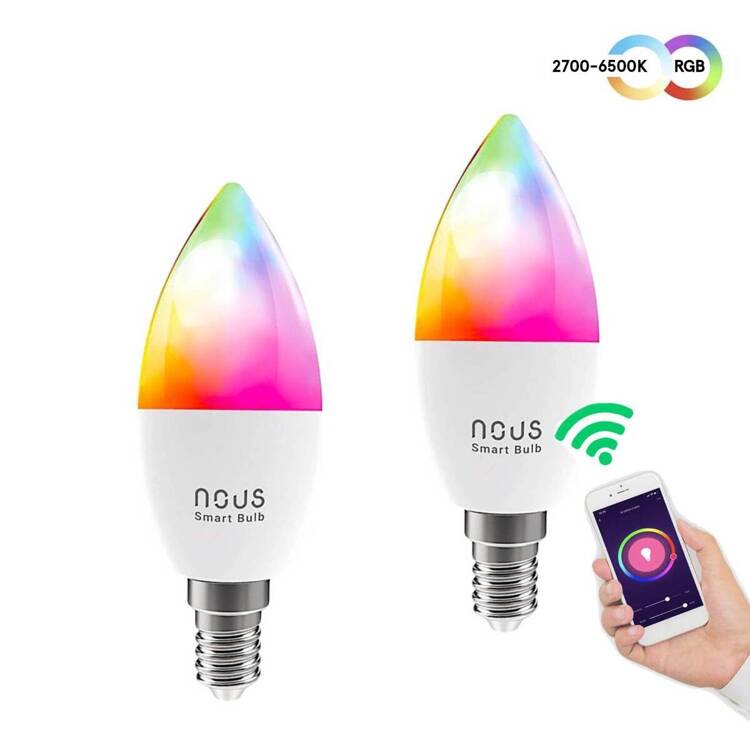 NOUS P4 Wielokolorowa Żarówka Szpic Smart WIFI Bulb RGB E14 1 szt