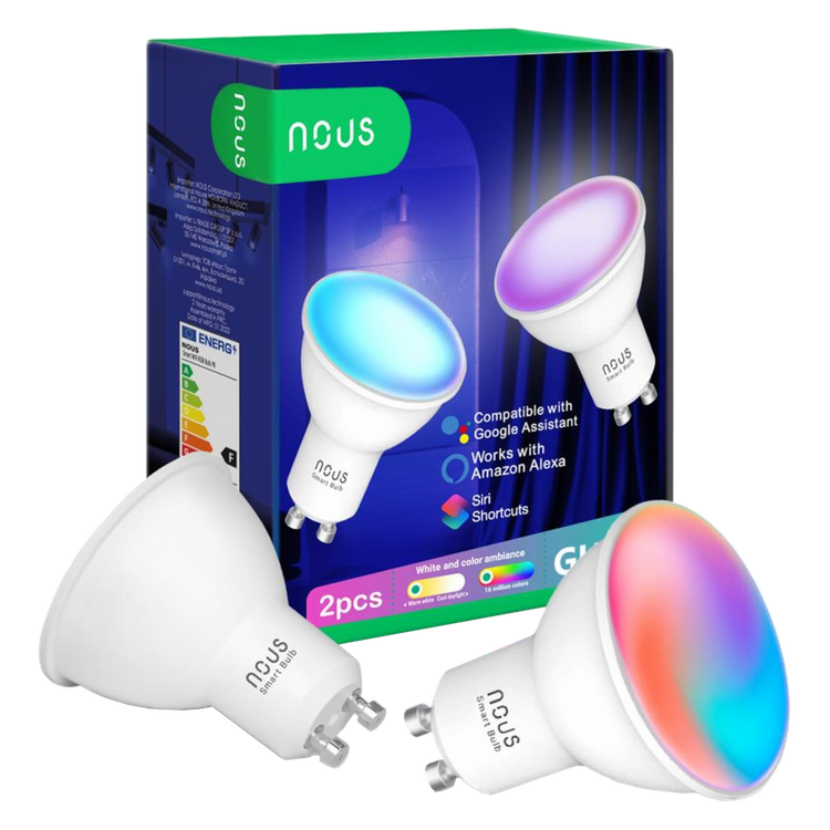 NOUS P8 Wielokolorowa Żarówka Smart WIFI Bulb RGB GU10 2 szt.