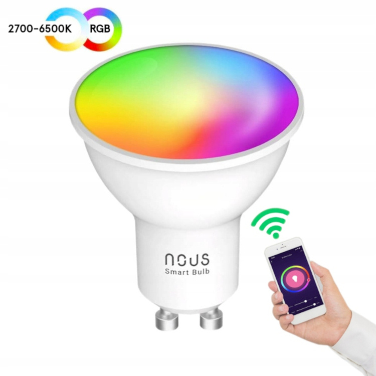 NOUS P8 Wielokolorowa Żarówka Smart WIFI Bulb RGB GU10 2 szt.