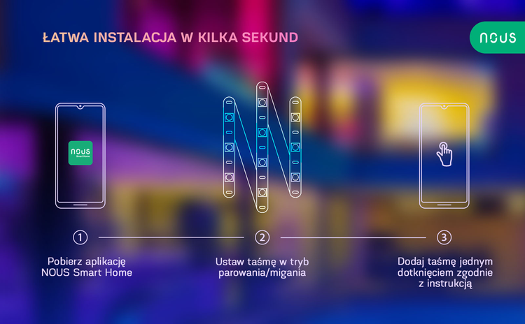 NOUS Taśma LED Smart RGB WiFi LED Strip F1 5m