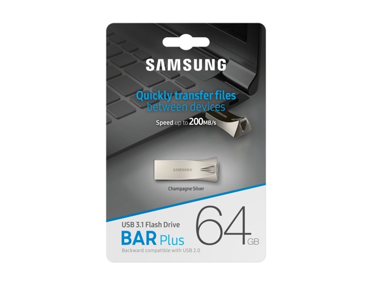 Pendrive Samsung USB 3.1 BAR Plus Silver 64GB (MUF-64BE3/EU)