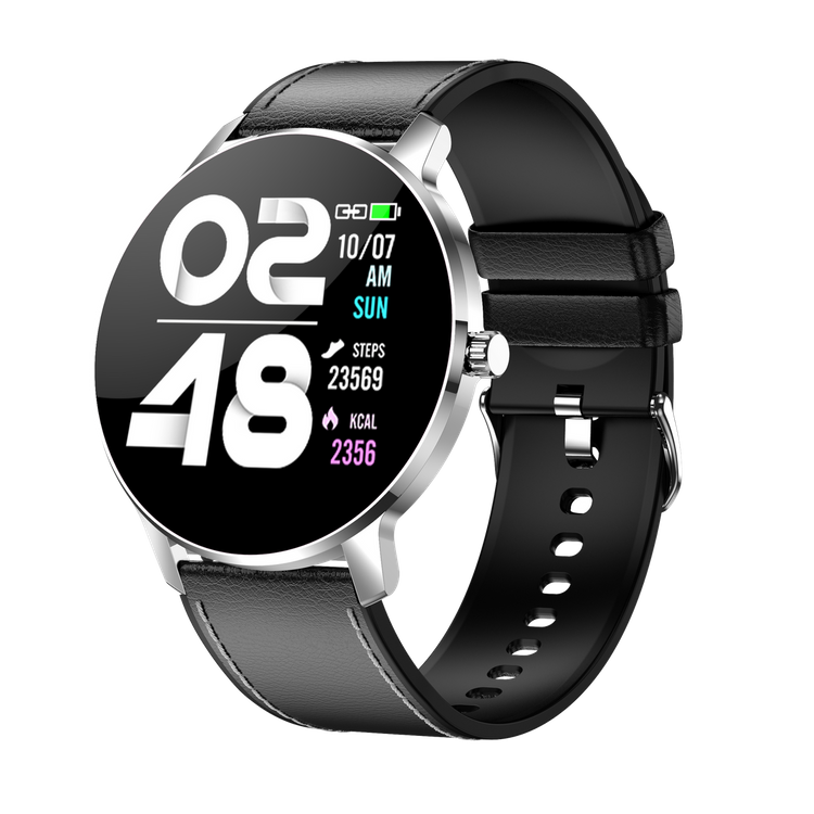 Smartwatch Bemi ARI Srebrny Dwa Paski Chrom/Czarny