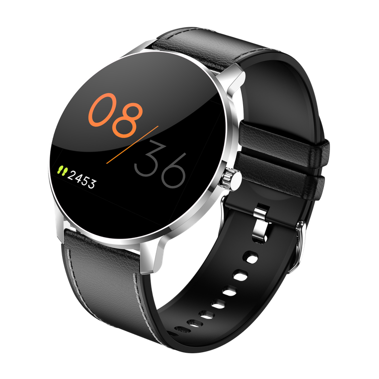 Smartwatch Bemi ARI Srebrny Dwa Paski Chrom/Czarny