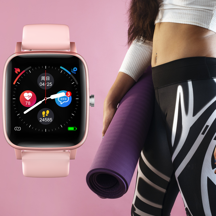 Smartwatch Bemi TER2 Sport Pomiar Tętno Sen Kroki 160mAh Bluetooth Różowy 