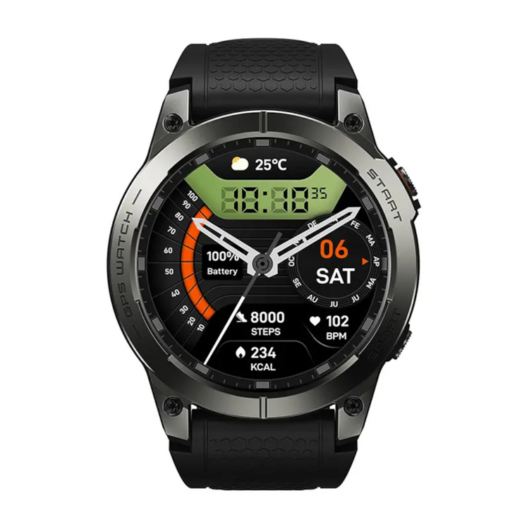 Zeblaze Smartwatch Stratos 3 Pro Ember Black GPS  w 1,43-calowy ekran AMOLED Ultra HD