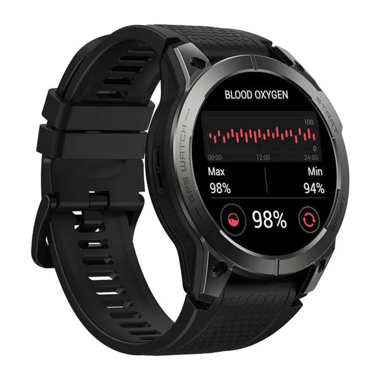 Zeblaze Smartwatch Stratos 3 Pro Ember Black GPS  w 1,43-calowy ekran AMOLED Ultra HD