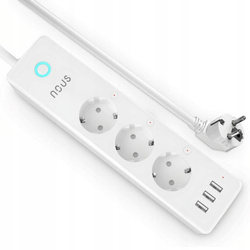 NOUS A5T Inteligentna Listwa Zasilająca Przedłużacz Smart Power Strip (Tasmota) 3 gniazda Schuko 3 porty USB